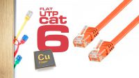 Cabo rede Flat U/UTP Cat. 6   CU laranja
