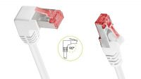 Cable de red S/FTP Cat.6 LSZH 1x ángulo de 90º Blanco 2m