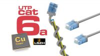 Cable de red CAT 6A LSZH ultraflexible slim conector extra corto U/UTP, gris CU