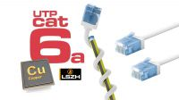 Cable de red Ultra-Slim U/UTP Cat6A CU LSZH conector corto Blanco 50cm