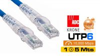 Cable de red S-STP Cat. 6 LSZH Krone Azul 1m