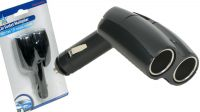 Multiplicador de adaptador de isqueiro de 2x12V DC negro