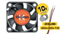 Pack 10 x Ventiladores 40x40x10mm Duplo Rolamento