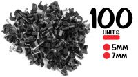 Kit Grampos Cabo Redondo com 100PCS em Negro