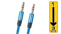 Cable Premium Mini-Jack  3.5mm  M/M - 1m - Azul