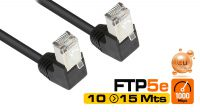 Cables de red con conectores angulados SF/UTP Cat.5E Negro