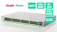 Switch Ruijie/Reyee 48p. Giga PoE+, 4xSFP cloud Managed 370W