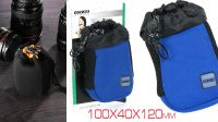 Bolsa para câmaras digitais em neoprene preto e azul