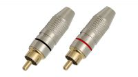 Conector RCA plateado conectores Gold Plated Negro/Rojo (2unid.)