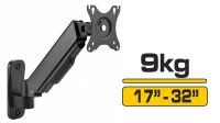 Suporte de pared con resorte a gas TV LED 17-32" 100x100" negro