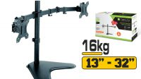 Soporte de mesa para 2 monitores 13/32" con base negro