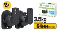 Soporte de pared para altavoces de hasta 3.5Kg de peso en negro