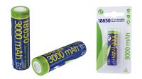 Pilha recarregavel protegida 3.7V Lithium-ion 18650 3000mAh (polos lisos)