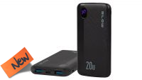 Powerbank USB bateria 10000mAh USB-C 2xUSB-A QC3.0 3A preto