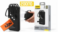 Powerbank USB  Batería 20000mAh  USB-C -USB-A  USB-Micro lightning max.2Amp  Negro