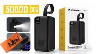 Powerbank USB  batería 50000mAh  2xUSB-C - 2xUSB-A  Linterna  max. 3Amp  Negro