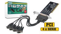 Tarjeta PCI serie 4 puertos 64bits/32bits DB9 3.3V y 5V Chipset1999