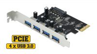 Placa PCI-E USB 3.0 4p. (Alim. SATA)