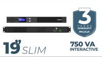 UPS Phasak Rack 750VA LCD 1U Interativa Pure Sinewave
