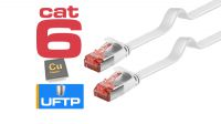 Cabo de rede flat U/FTP RJ45-RJ45 Cat.6 certificado CU branco