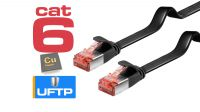 Cabo de rede flat U/FTP RJ45-RJ45 Cat. 6 CU preto