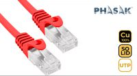 Cabo de rede UTP Phasak Cat. 6 CU Vermelho