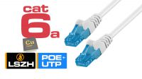 Cable de red Cat6A U/UTP LSZH Cobre Blanco chapado en oro 50µ.