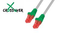 Cabo de rede crossover U/UTP RJ45-RJ45 Cat.6 CCA cinzento