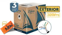 Bobine de cabo de exterior FTP Cat.6 sólido Phasak preto CCA AWG23