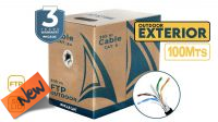 Bobina de cable PHASAK para exteriores FTP Cat. 6a Cable CCA sólido AWG23 Negro 100m