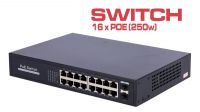 Switch 18 puertos 10/100/1000 250W PoE+2SFP IEEE 802.3at/af PoE+/PoW 30W