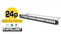 Panel frontal 19" para 24 conectores con organizador de cables STP