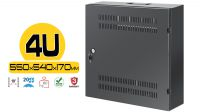 Armário Mural 19" 4U Horizontales+2U Verticales Especial Videovigilancia - Negro