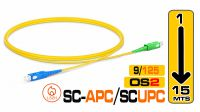 Cabo de fibra óptica SM OS2 9/125µ SC/UPC - SC/APC LSZH SX amarelo