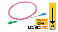 Cable de fibra óptica MM OM4 50/125µ LC - SC/UPC SX LSZH Violeta 3 m