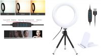 Anillo de luz 6" para video conferencia, PC,  USB , con regulación de intensidad y color