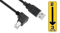 Cabo USB 2.0 A-B angulado negro