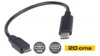 Cabo USB 3.1 C Macho a USB 2.0 Micro B macho 20cm