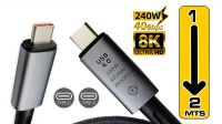 Cabo USB4 C - C 240W-40Gbps 8K 60Hz