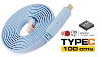 Cabo de consola USB-C a RJ45 Chip FTDI (RS232) Azul 1.8m