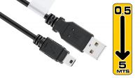 Cabo USB 2.0 Tipo A-Mini B 5 pinos Macho-Macho