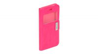 Bolsa protectora frente e traseira com fecho e janela para iPhone 6 4.7" rosa