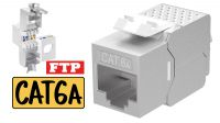 Conector Keystone Hembra RJ45 FTP Cat. 6A slim 14.8mm crimpado sin herramientas