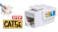 Conector Keystone Hembra RJ45 Cat.5E crimpado automático blanco