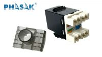 Conector UTP RJ 45 Cat. 6 Keystone 20mm negro PHASAK Dual block