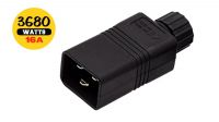 Conector IEC plug C20 16A preto