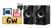 Altavoz de sobremesa 2.0 6w 2 x 3W MDF 230V Negro