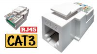 Conector UTP RJ45 Cat.3 auto crimpado blanco