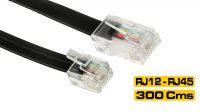 Cabo adaptador Telefone/Fax RJ12 - RJ45 preto 3m