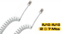 Cabo de conexão RJ10 4pinos M/M em espiral branco